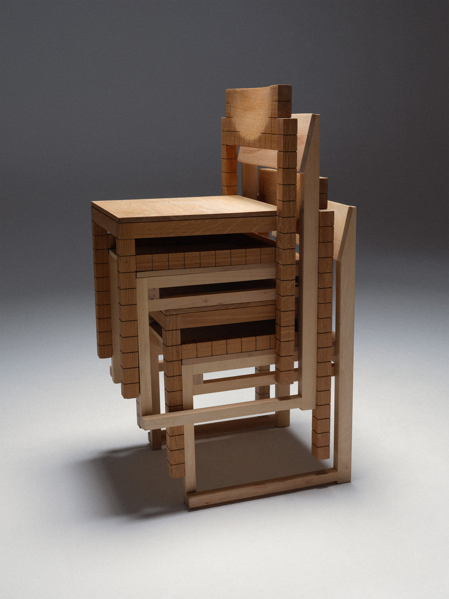 Silla Mosaico de madera maciza — Marlot Baus