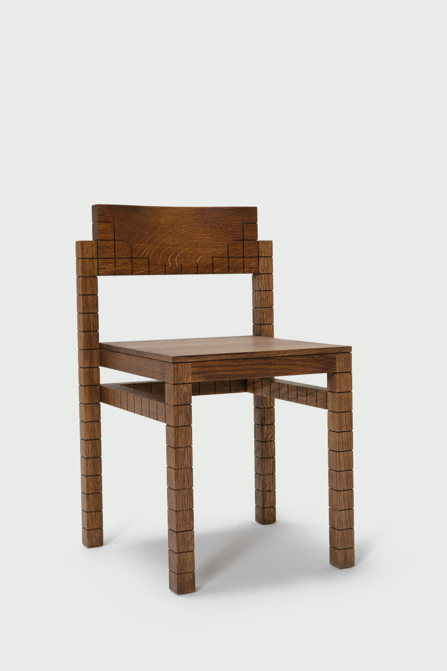 Silla Mosaico de madera maciza, detalle de la superficie — Marlot Baus
