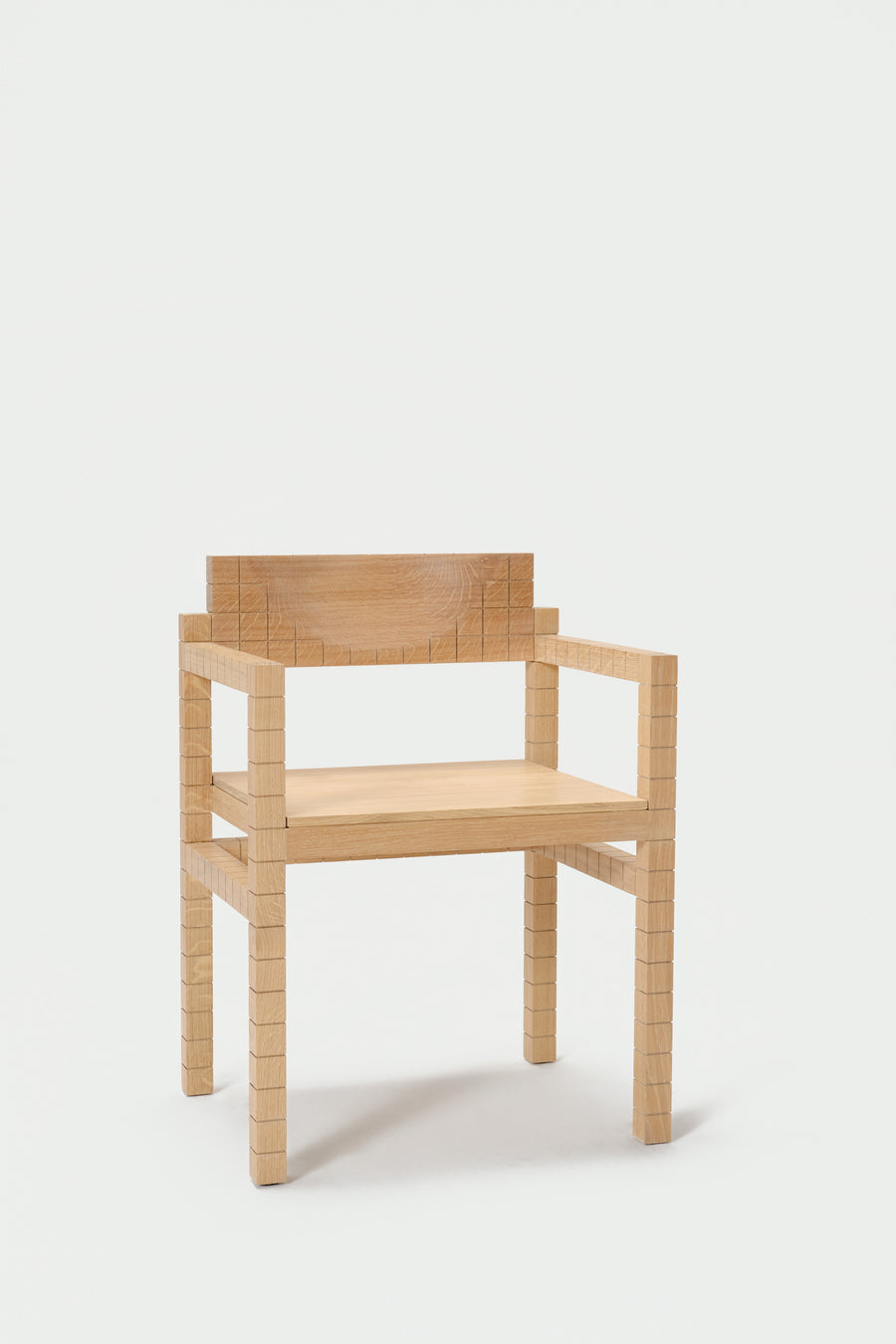 Silla con reposabrazos Mosaico de madera maciza, detalle de la superficie — Marlot Baus