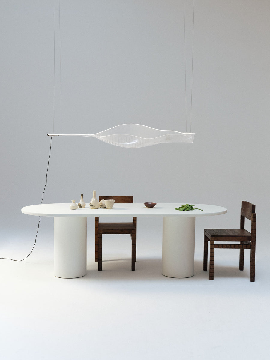 Mesa de comedor Reye de microcemento y madera — Marlot Baus