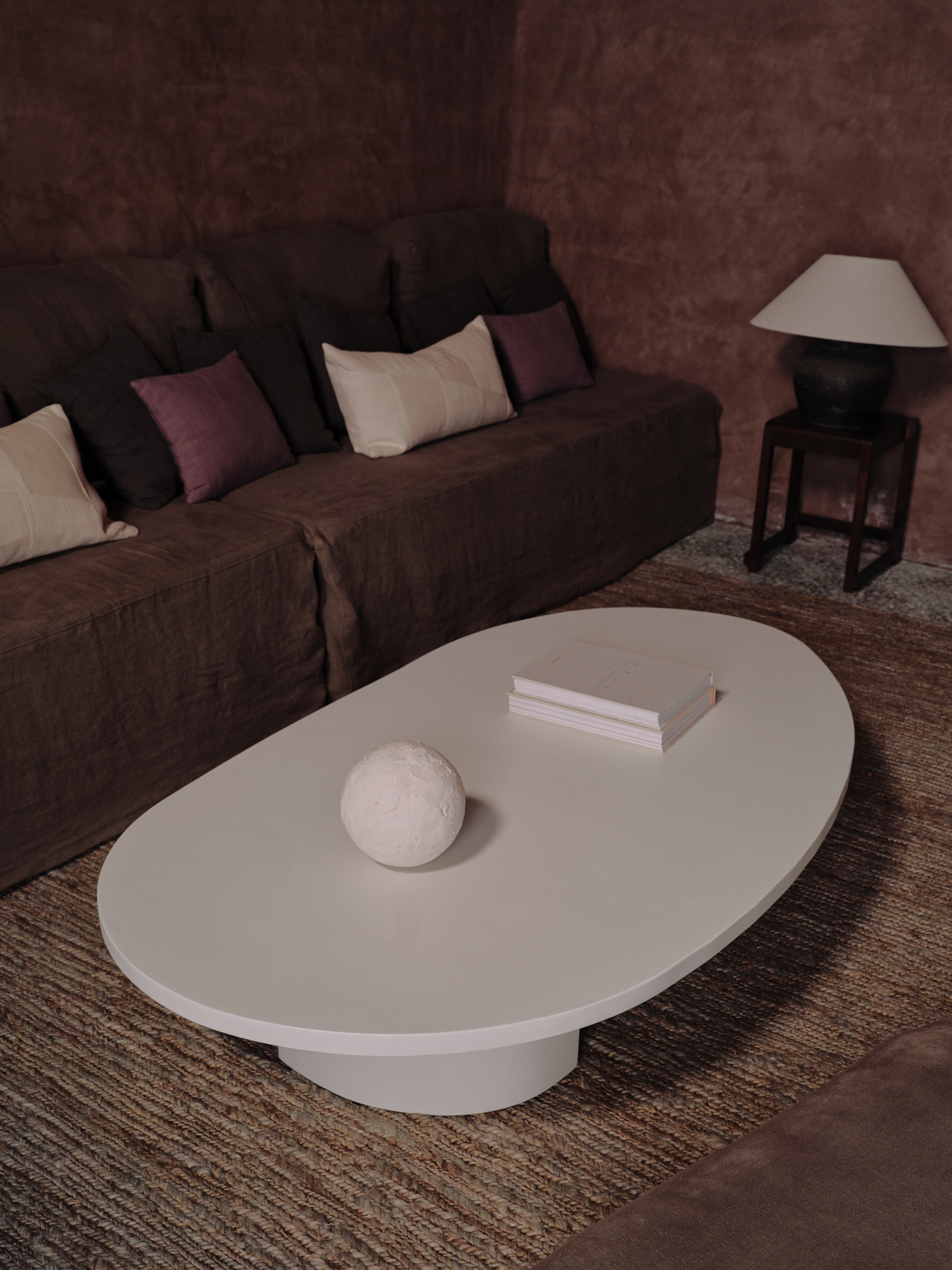 Rossini Oval Coffee Table Microcement | Marlot Baus