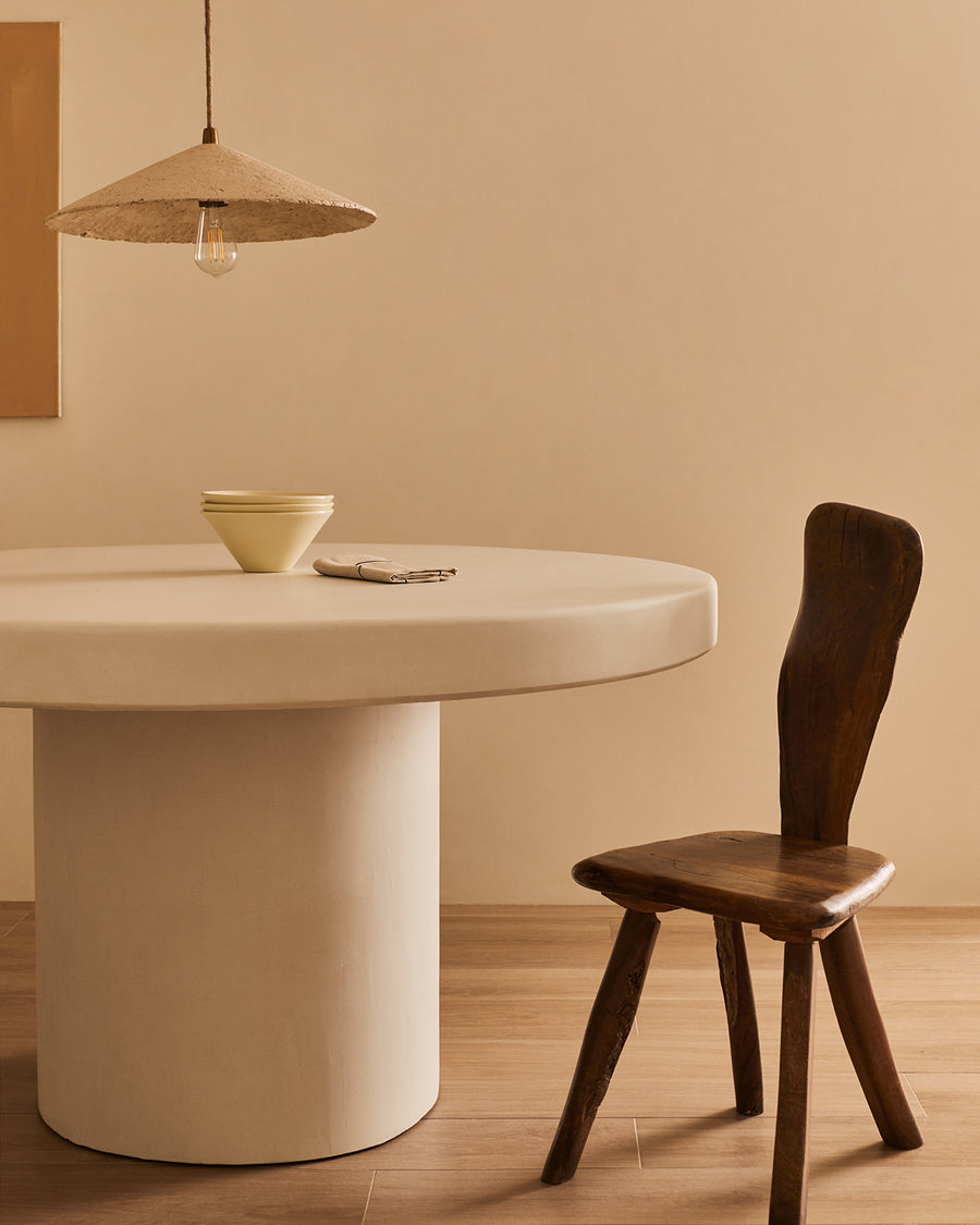 Mesa de comedor Persillé de microcemento, vista cenital — Marlot Baus